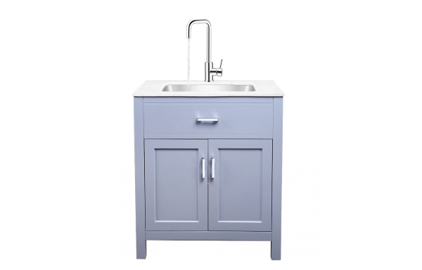 utility sink with cabinet and countertop, deep laundry sink with cabinet,700X600