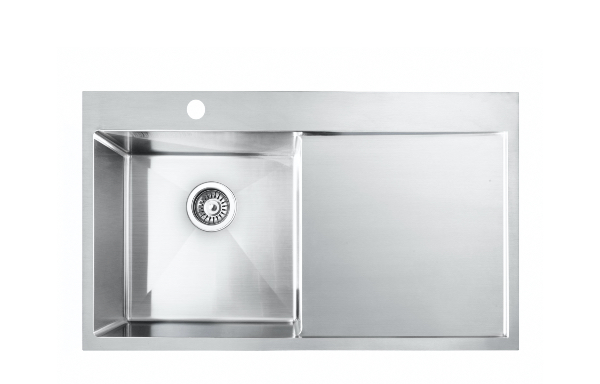 single bowl sink with drainboard, 780x510mm